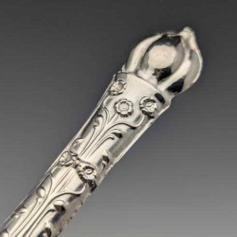 1938年 英国ヴィンテージ 純銀ハンドル ナイフ&スプーンセット Raeno Silver Plate Co